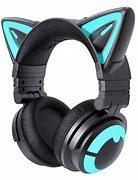 Image result for Ai Green Shaded Cat Monster with Sharp Teeth with Headphones