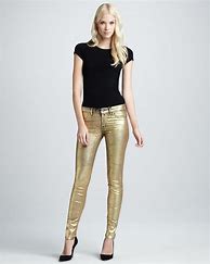 Image result for Gold Metallic Skinny Jeans