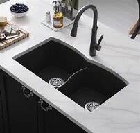 Image result for Black Undermount Cast Iron Kitchen Sinks