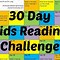 Image result for 30 Day Reading Challenge Kids