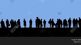 Image result for Line of People Silhouette