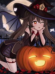 Image result for Halloween Hu Tao Fan Art