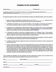 Image result for Promise to Pay Agreement Form