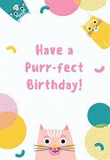 Image result for Cat Birthday Card Template