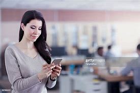 Image result for Texting On iPhone Office Female