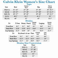 Image result for Calvin Klein Jeans Size Chart