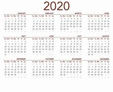 Image result for Calendario Año 2020