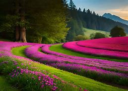 Image result for Beautiful Pink Flower Field