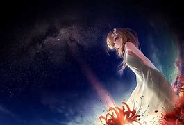 Image result for Anime Girl Galaxy Sad