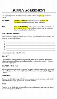 Image result for Supply Contract Template