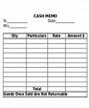 Image result for Cash Memo Template