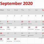 Image result for September Calendar with Holidays