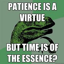 Image result for Paticence Is a Virtue Meme
