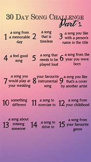 Image result for 30-Day Song Challenge Template