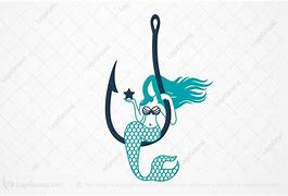 Image result for Mermaid On a Fish Hook Outline