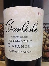 Image result for Carlisle Zinfandel Pagani Ranch Sonoma Valley