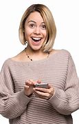 Image result for Lady Holding a Phone