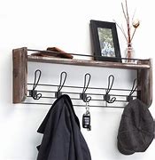 Image result for Wood Shelf with Coat Hooks