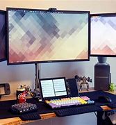 Image result for Three Monitor Computer Desk