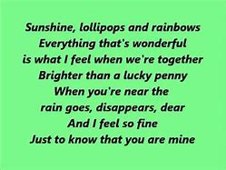 Image result for Gumdrops Lollipops and Rainbows Song