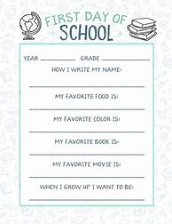 Image result for First Day of School Questions