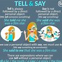 Image result for Say or Tell Difference
