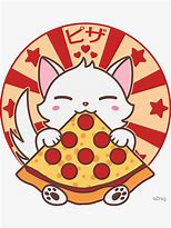 Image result for Cute Anime Cat Eating Pizza