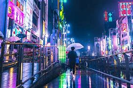 Image result for Japan Night Street Rain