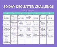 Image result for 30-Day Decluttering Challenge Calendar