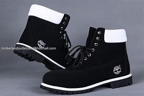 Image result for Black and White Timberland Boots
