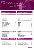 Image result for Portrait Photography Price List