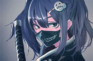 Image result for Anime Girl with Mask Drawing