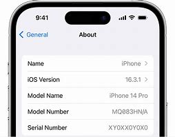 Image result for iPhone Settings Serial Number