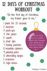 Image result for 12 Days of Christmas Workout Ideas