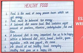 Image result for Paragraph About Healthy Food
