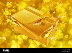 Image result for Golden Present Box with Stars