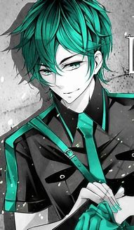 Image result for Anime Boy with Teal Hair
