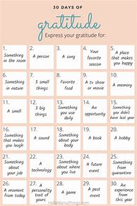 Image result for 30-Day Gratitude Challenge Calendar
