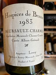 Image result for Hospices Beaune Meursault Charmes Cuvee Albert Grivault