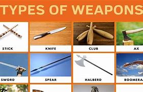 Image result for Types of Close Combat Weapons