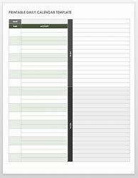 Image result for Blank Daily Calendar Page