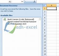 Image result for Document Recovery Tab. Excel
