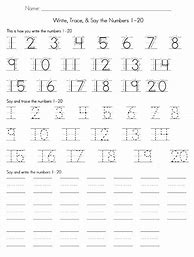 Image result for Printable Number Tracing 1 20