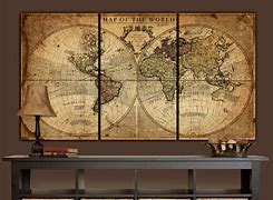 Image result for Vintage World Map Wall Art