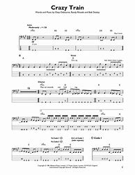 Image result for Crazy Train Bass Tab