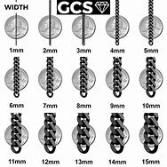 Image result for Steel Chain Sizes Chart