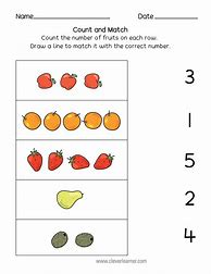 Image result for Number Matching Worksheets for Preschoolers