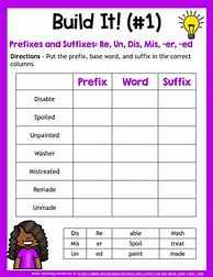 Image result for Free Printable Prefix and Suffix Worksheets