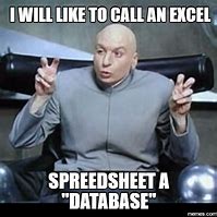 Image result for Excel Is Not a Database Meme