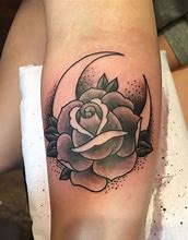 Image result for Moon and Rose Tattoo Drawing